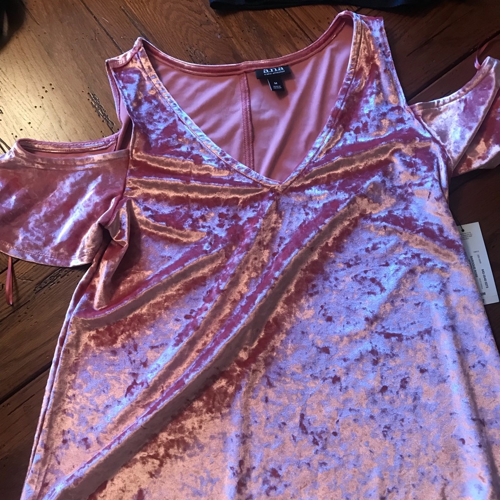 Velvet cold shoulder shirt